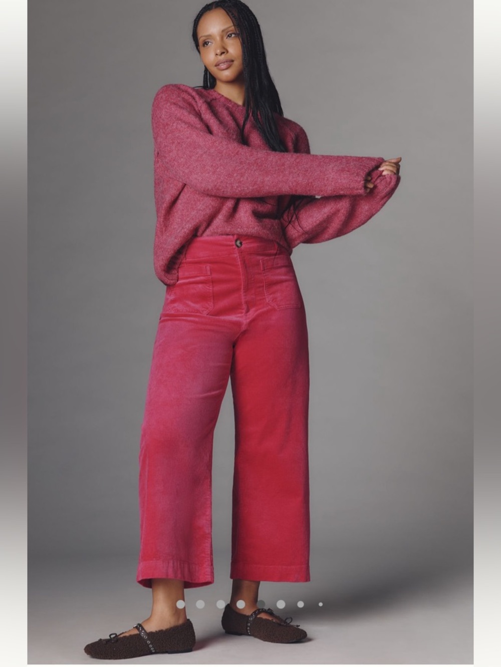 Anthropologie Maeve The Colette Corduroy Crop Wide-Leg Pants - Picture 5 of 6
